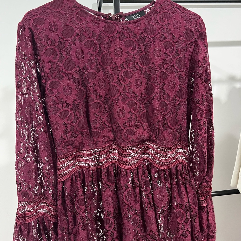Vici Dolls Burgundy Plum Lace Top